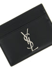 Saint Laurent Schwarzer Kalbsleder-Kartenetui