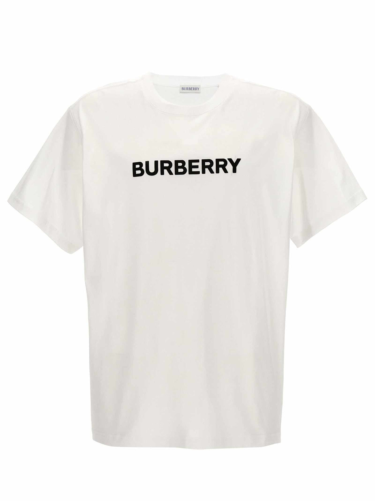 Burberry weißes Baumwoll-T-Shirt mit Rundhalsausschnitt und ikonischem Logo