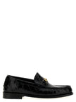 Versace Schwarze Loafer aus Samt und Leder zum Hineinschlüpfen
