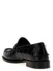 Versace Schwarze Loafer aus Samt und Leder zum Hineinschlüpfen
