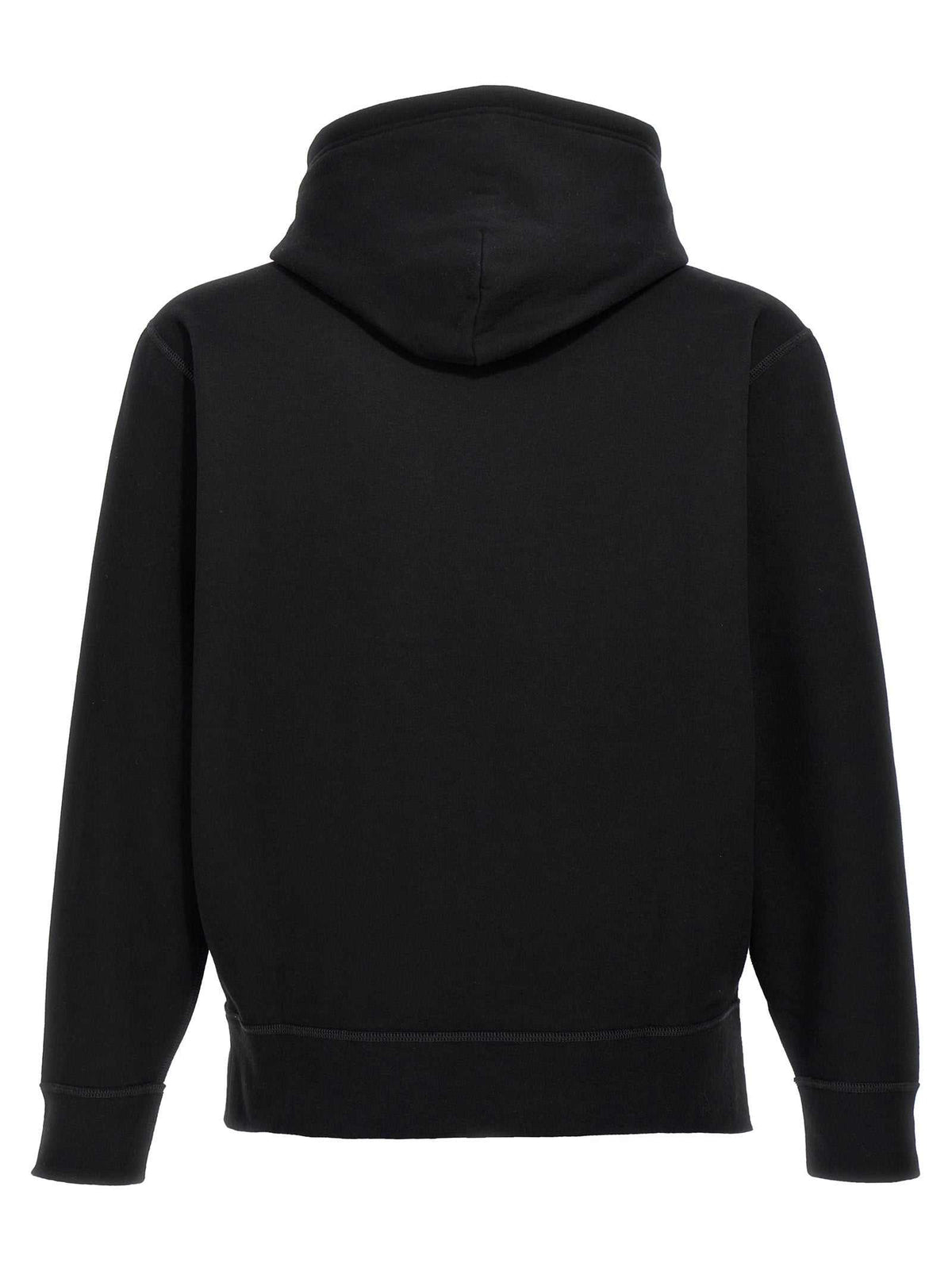 Schwarzes Polo Ralph Lauren Baumwoll-Sweatshirt mit Logo und Kängurutasche