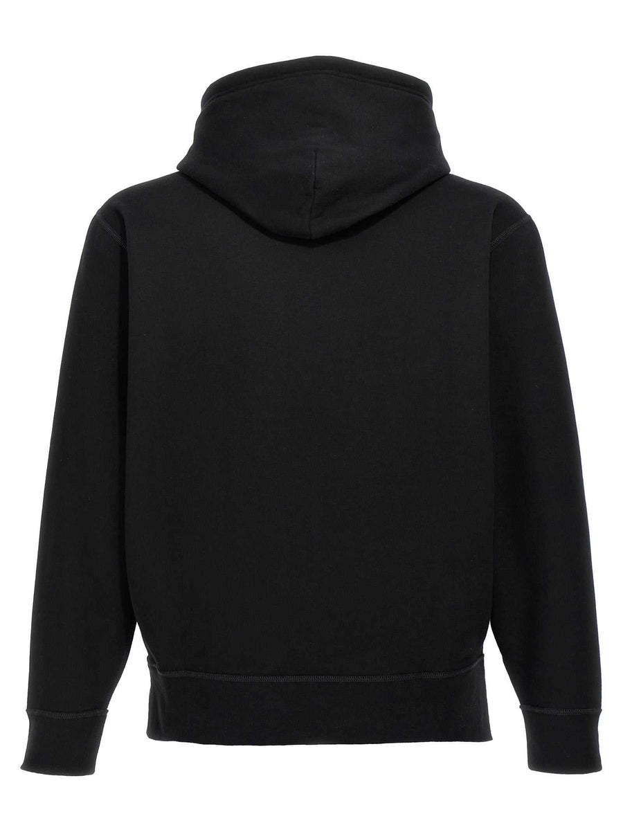 Schwarzes Polo Ralph Lauren Baumwoll-Sweatshirt mit Logo und Kängurutasche