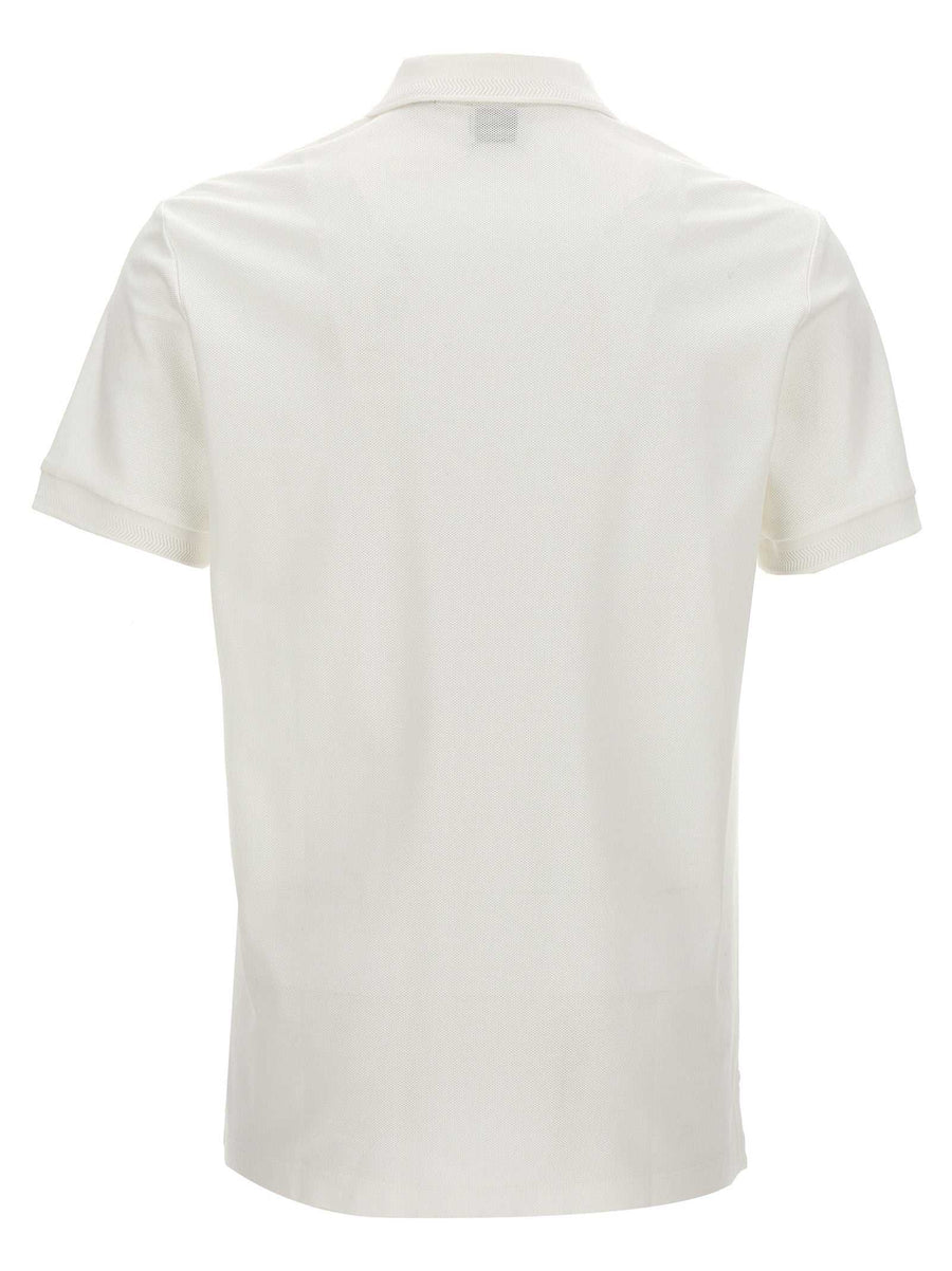 Burberry weißes Poloshirt aus Baumwolle mit Ton-in-Ton-Logo-Stickerei