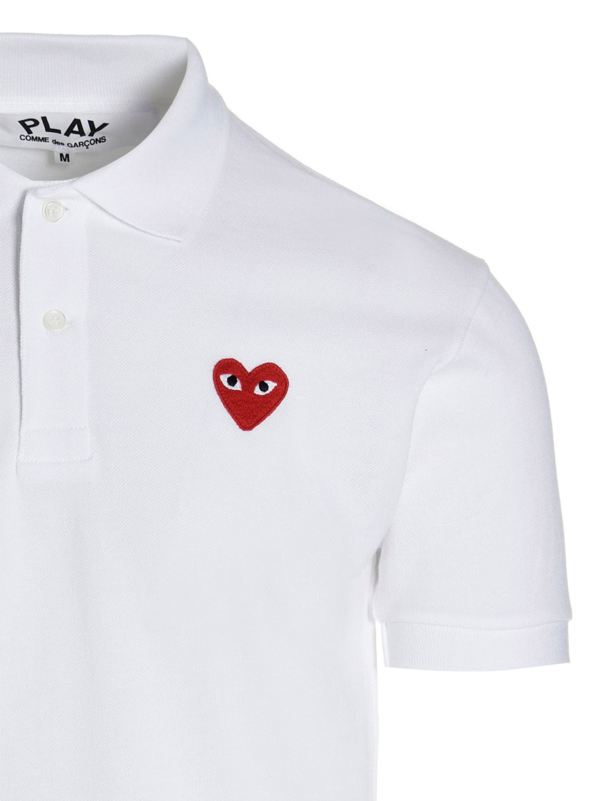 Comme Des Garçons Play Weißes Poloshirt aus Baumwolle