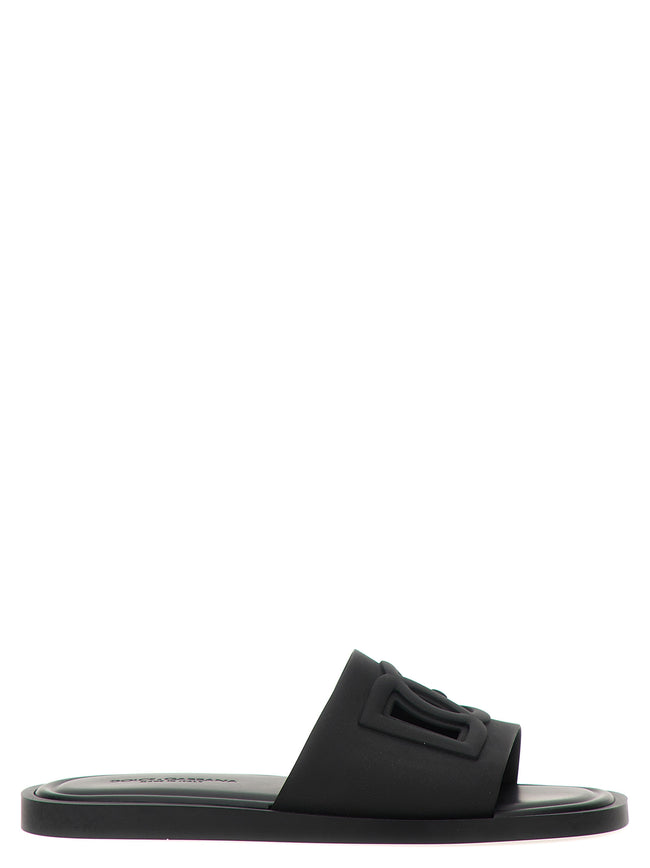 Dolce & Gabbana Schwarze Slides aus Polyethylen
