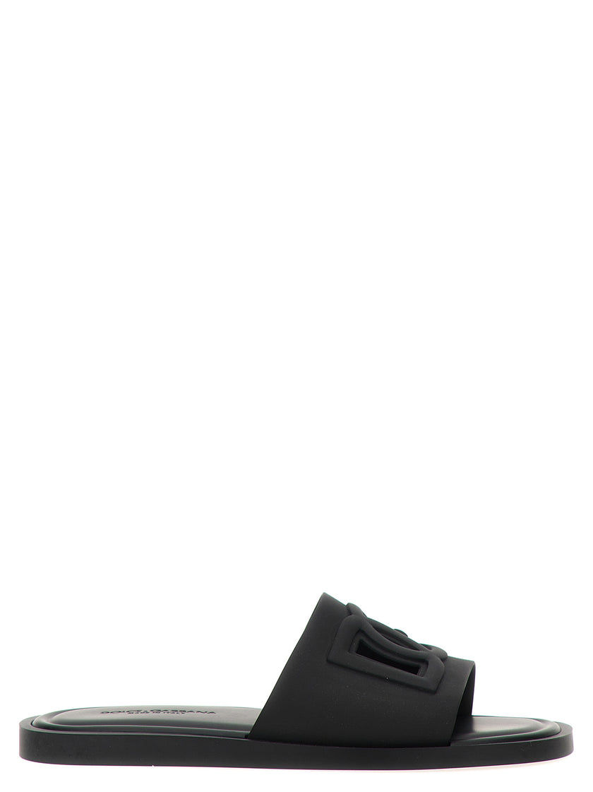 Dolce & Gabbana Schwarze Slides aus Polyethylen