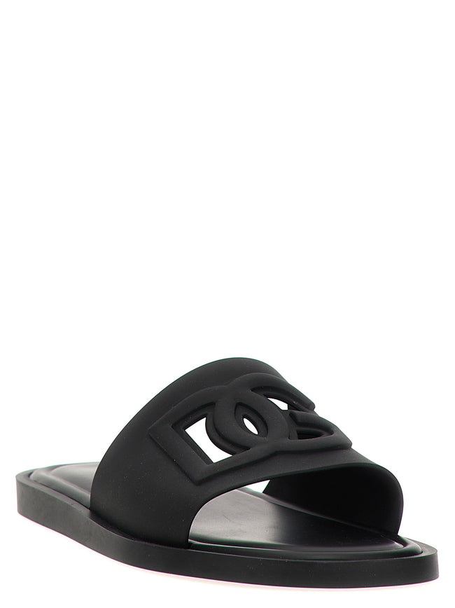 Dolce & Gabbana Schwarze Slides aus Polyethylen