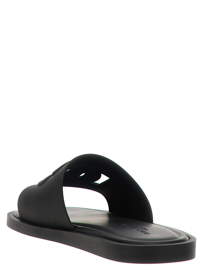 Dolce & Gabbana Schwarze Slides aus Polyethylen