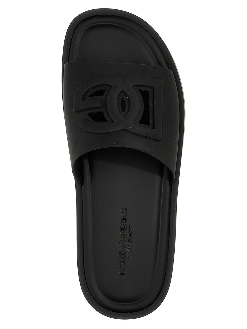 Dolce & Gabbana Schwarze Slides aus Polyethylen