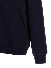 Blaues Brunello Cucinelli Baumwoll-Sweatshirt mit Reißverschluss und Taschen