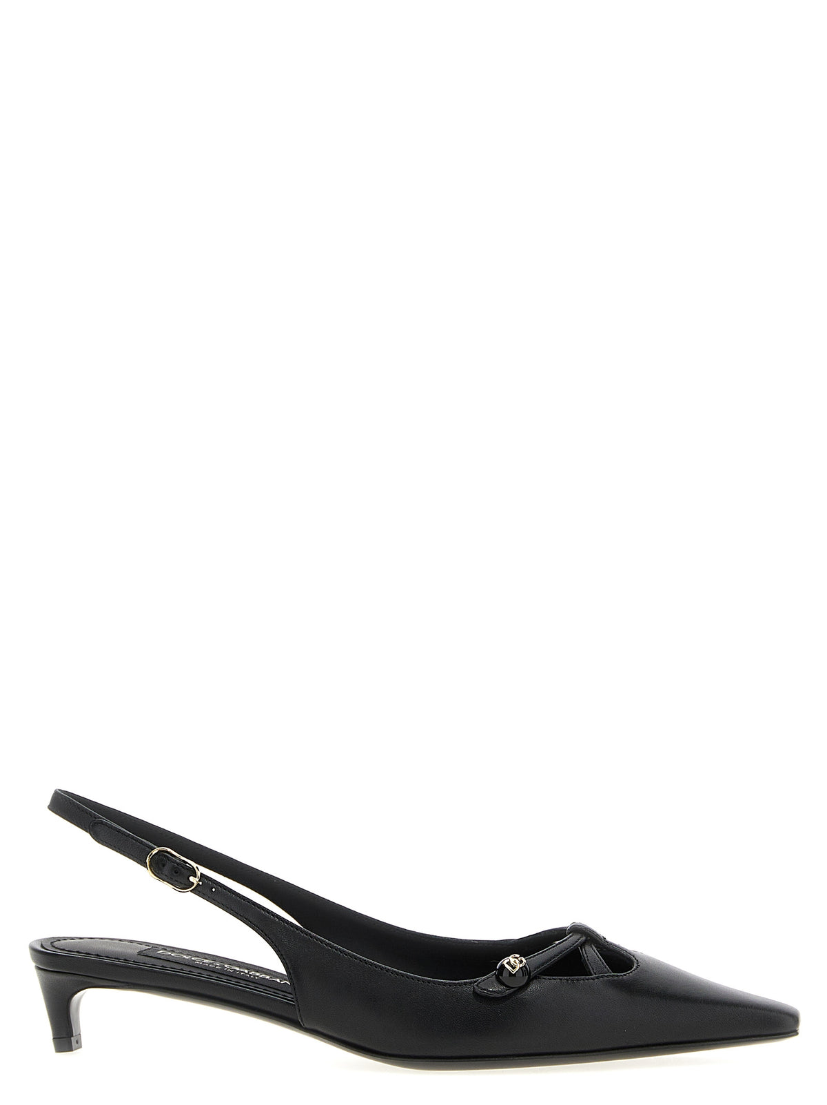 Dolce & Gabbana Schwarze Pumps aus Lammleder mit mittlerem Absatz
