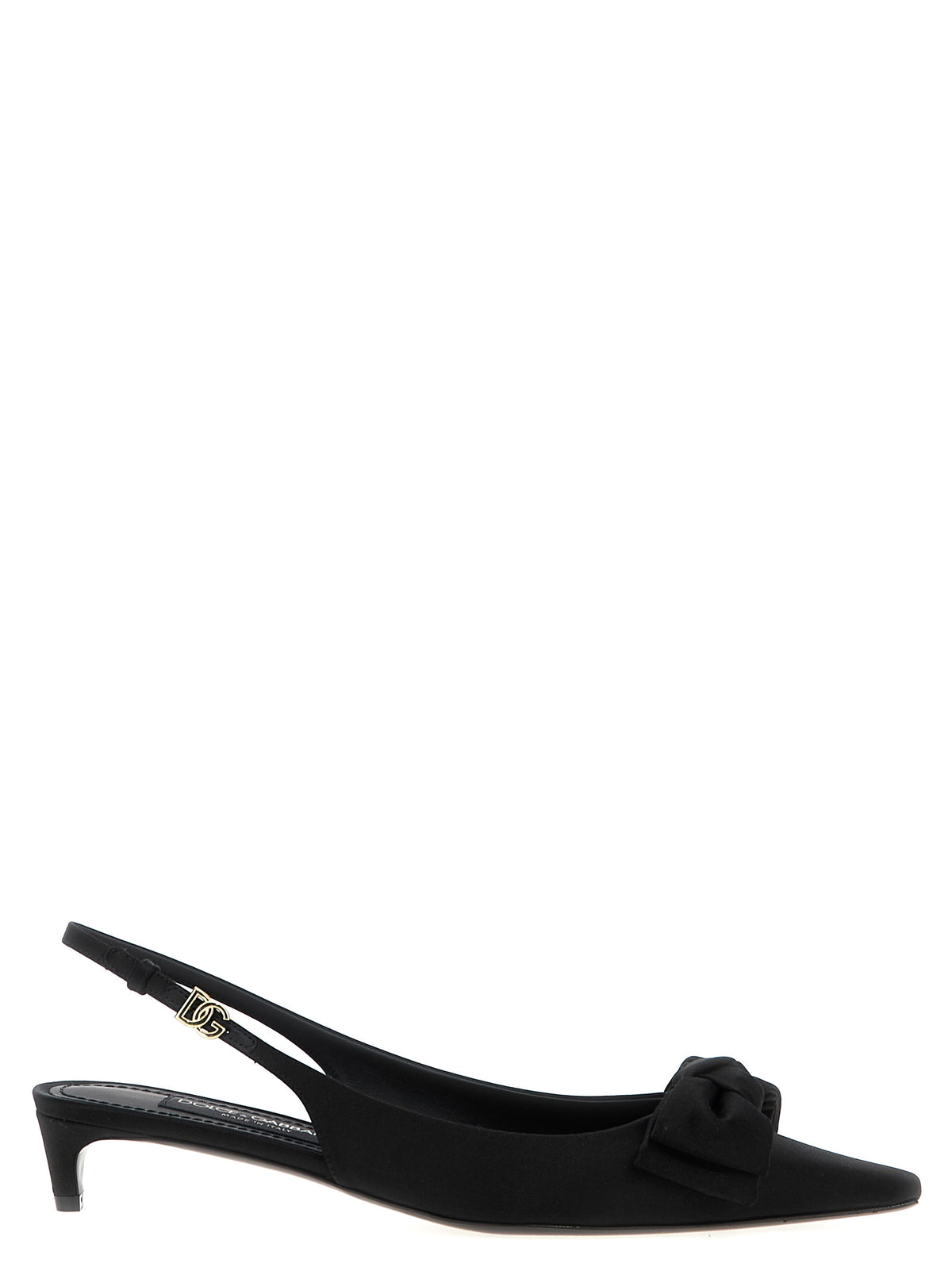 Dolce & Gabbana Black Viscose Mid-Heel Pumps