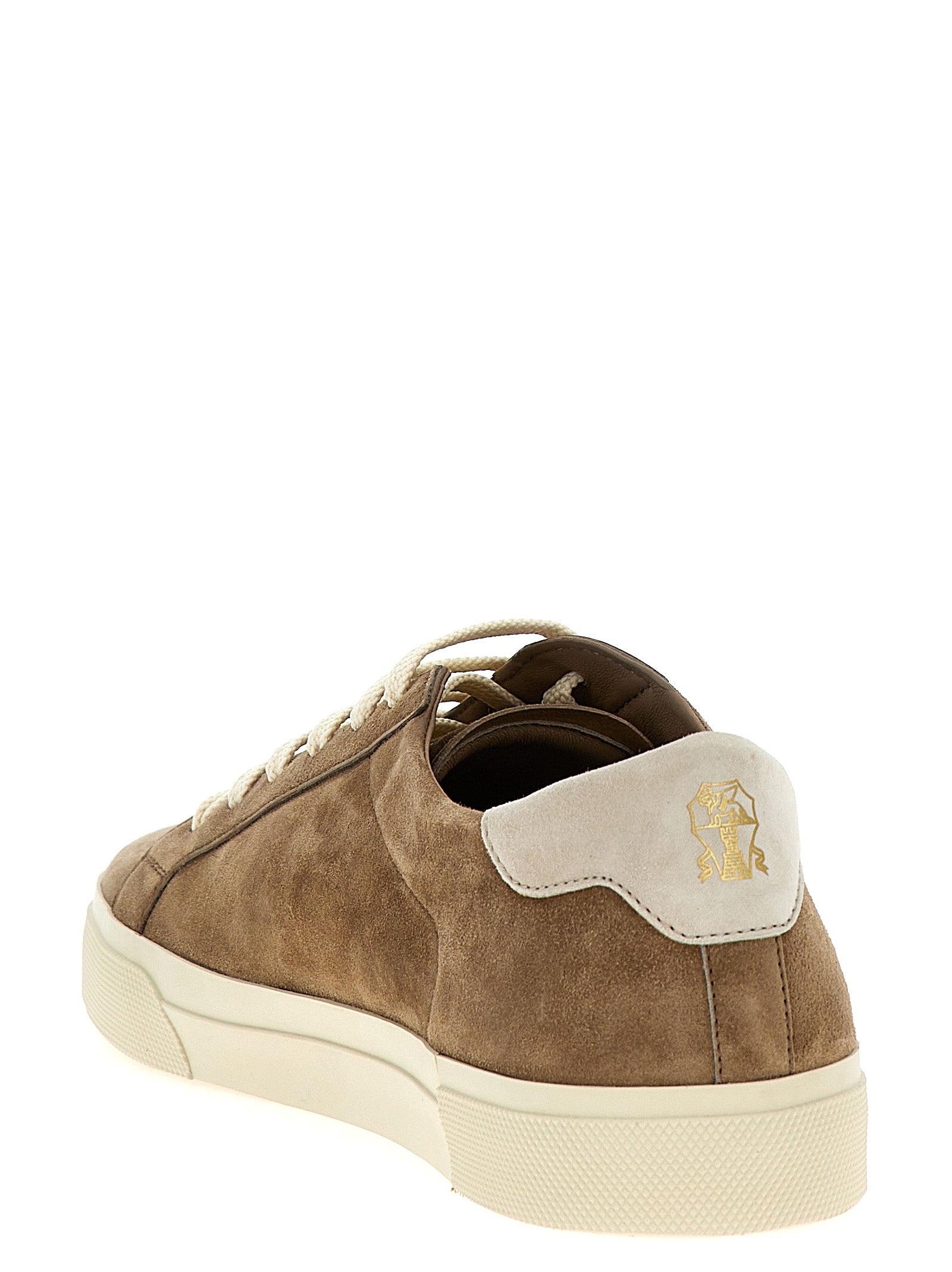 Brunello Cucinelli Beige Kalbsleder Low-Top-Sneaker