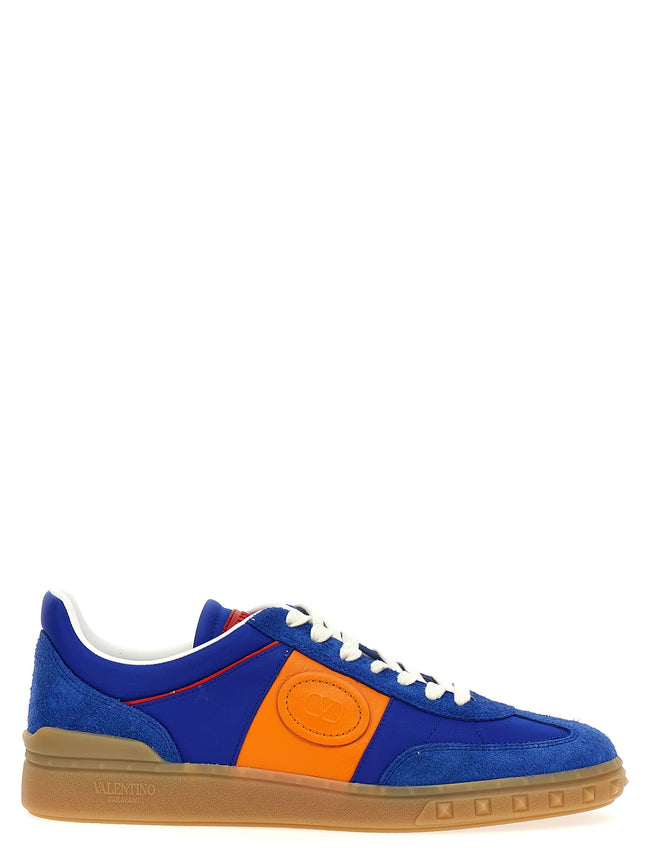 Valentino Garavani Blaue Low-Top-Sneaker aus Rindsleder