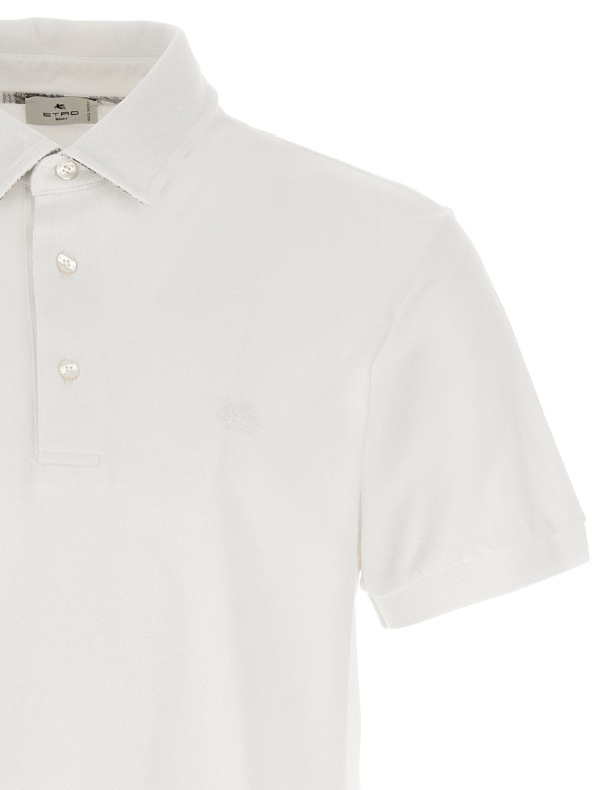 Etro Weißes Poloshirt aus Baumwolle