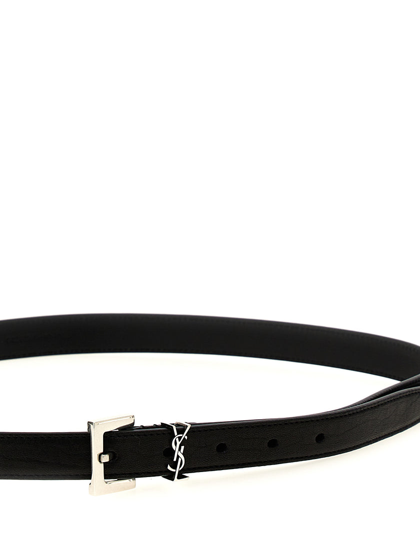 Saint Laurent Schwarzer Ledergürtel Regular