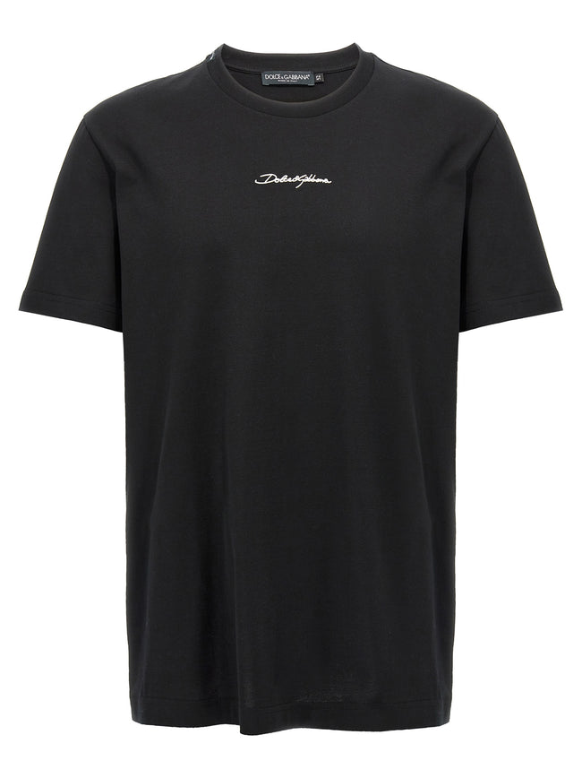 Dolce & Gabbana Schwarzes Baumwoll-T-Shirt