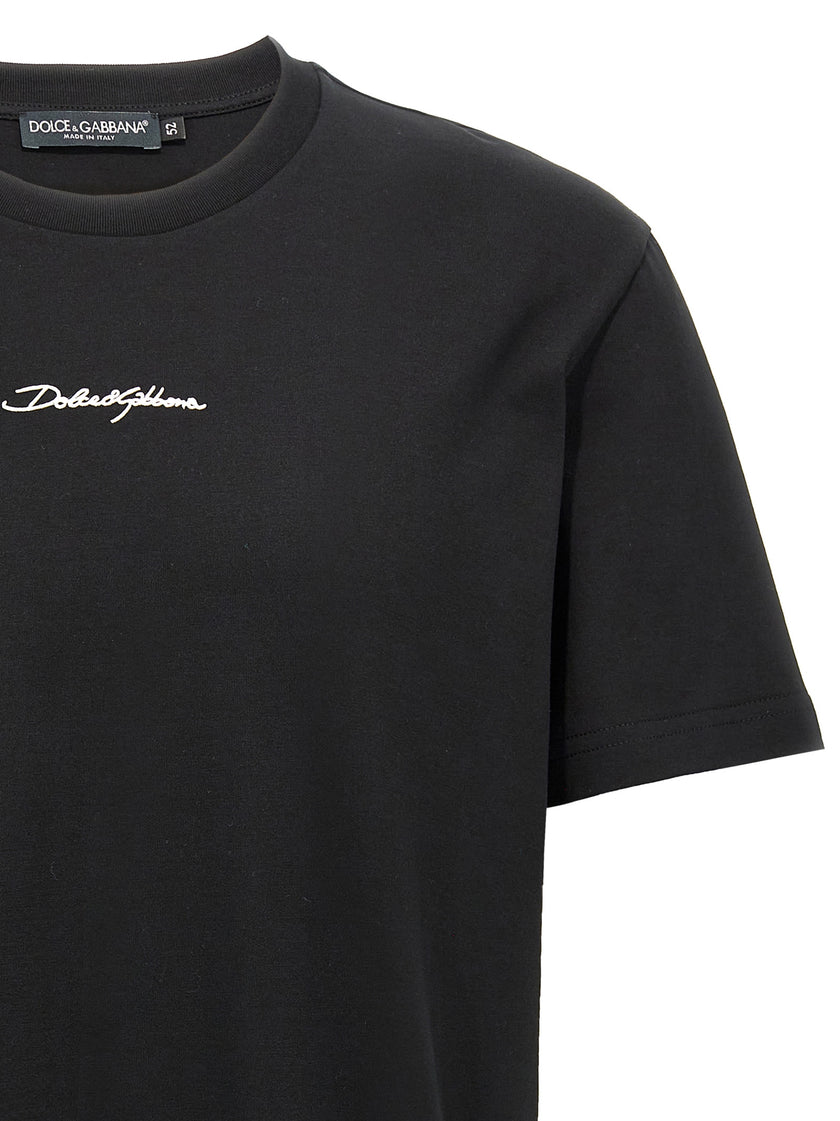 Dolce & Gabbana Schwarzes Baumwoll-T-Shirt