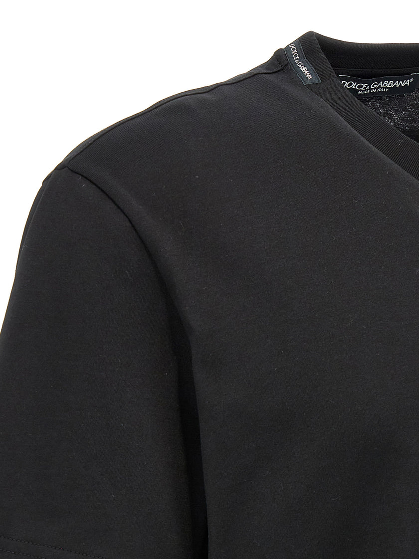 Dolce & Gabbana Schwarzes Baumwoll-T-Shirt