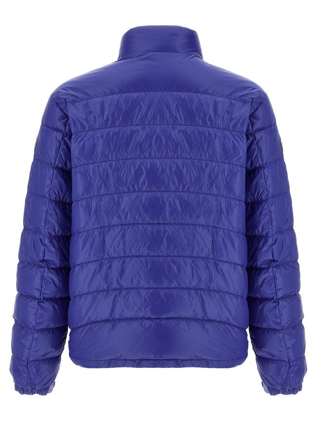 Moncler Blaue Polyamid-Jacke in voller Länge