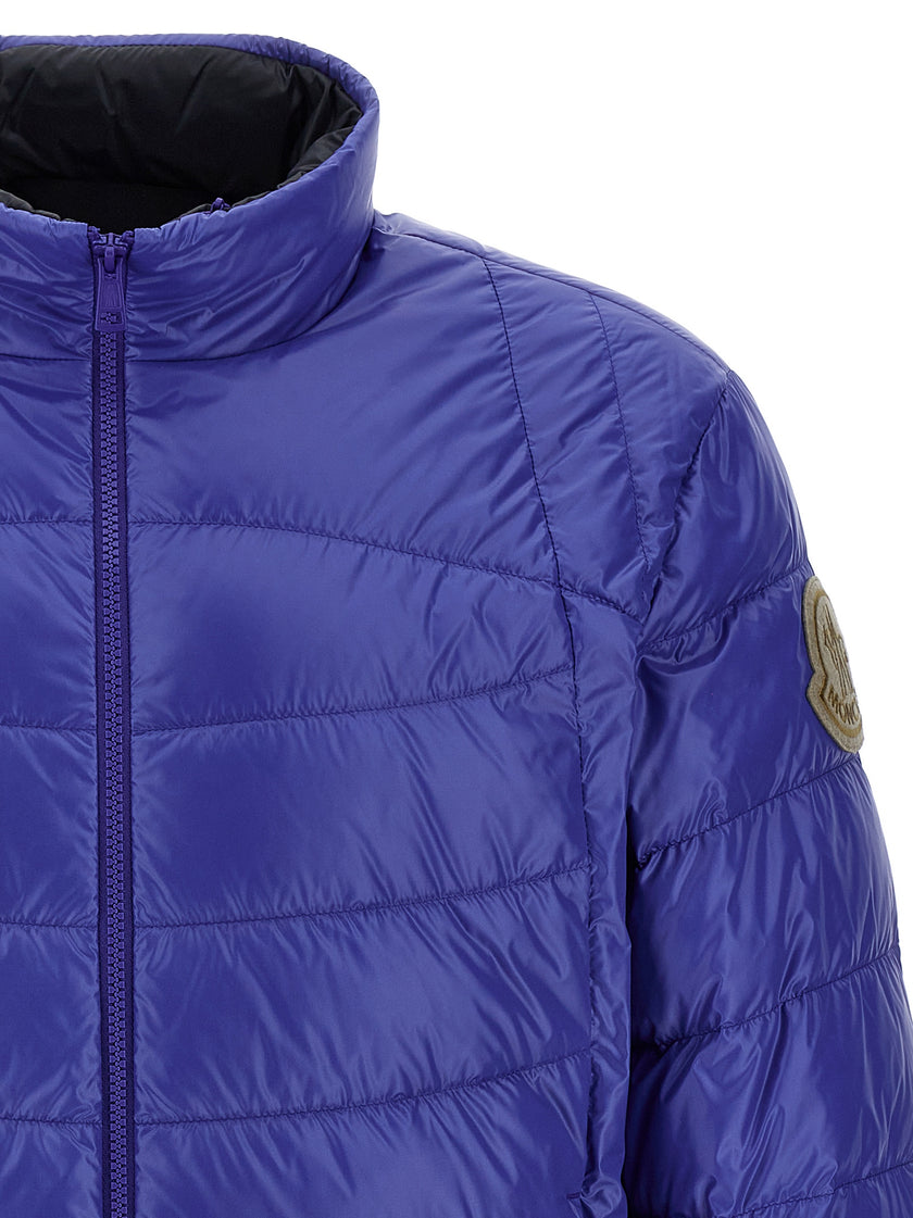 Moncler Blaue Polyamid-Jacke in voller Länge