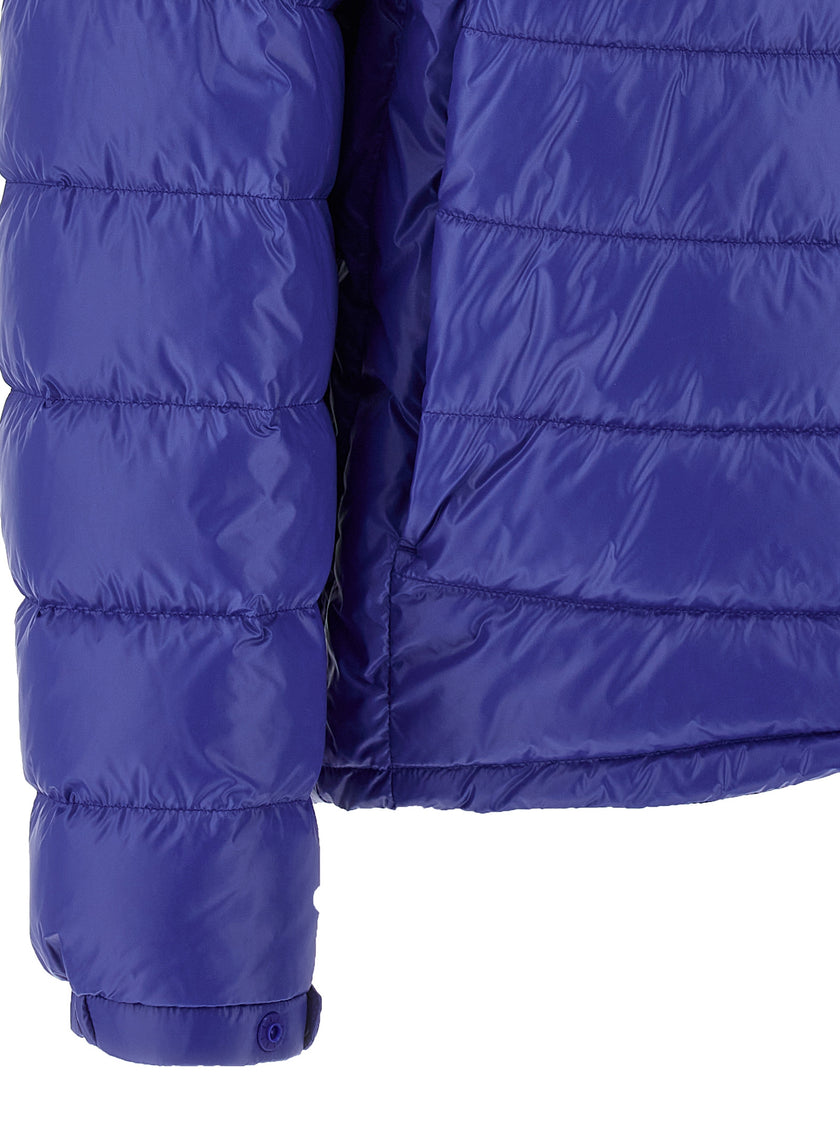 Moncler Blaue Polyamid-Jacke in voller Länge