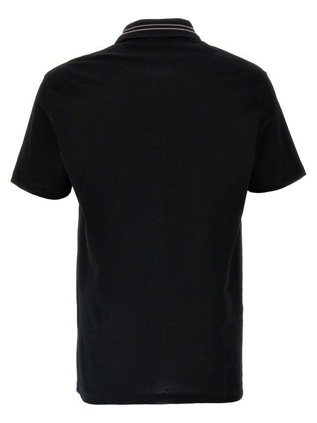 Versace Schwarzes Baumwoll-Poloshirt