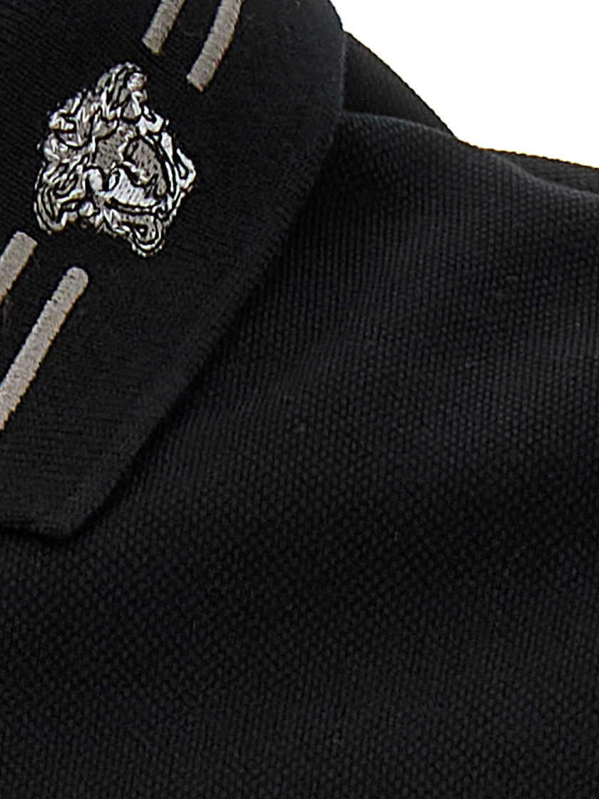 Versace Schwarzes Baumwoll-Poloshirt