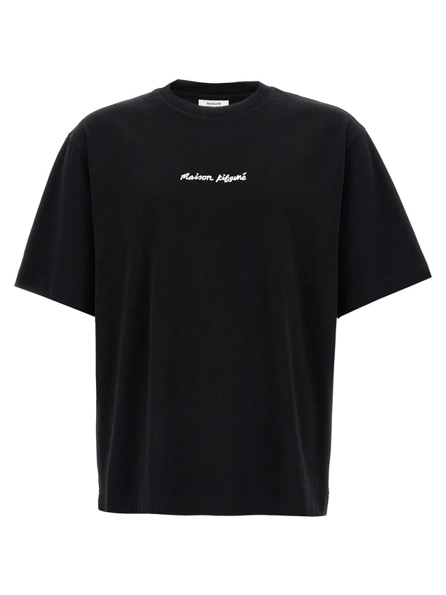 Maison Kitsuné Schwarzes Baumwoll-T-Shirt