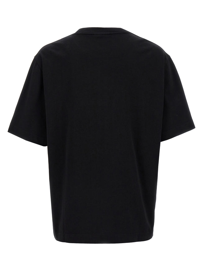 Maison Kitsuné Schwarzes Baumwoll-T-Shirt