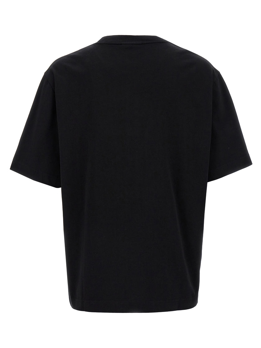 Maison Kitsuné Schwarzes Baumwoll-T-Shirt