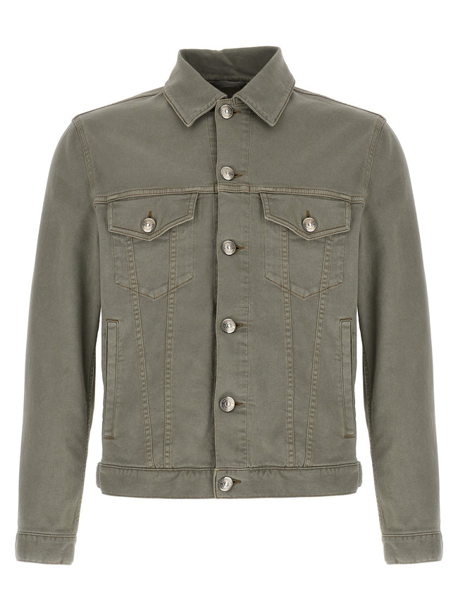 Brunello Cucinelli Graue Jeansjacke aus Baumwolle