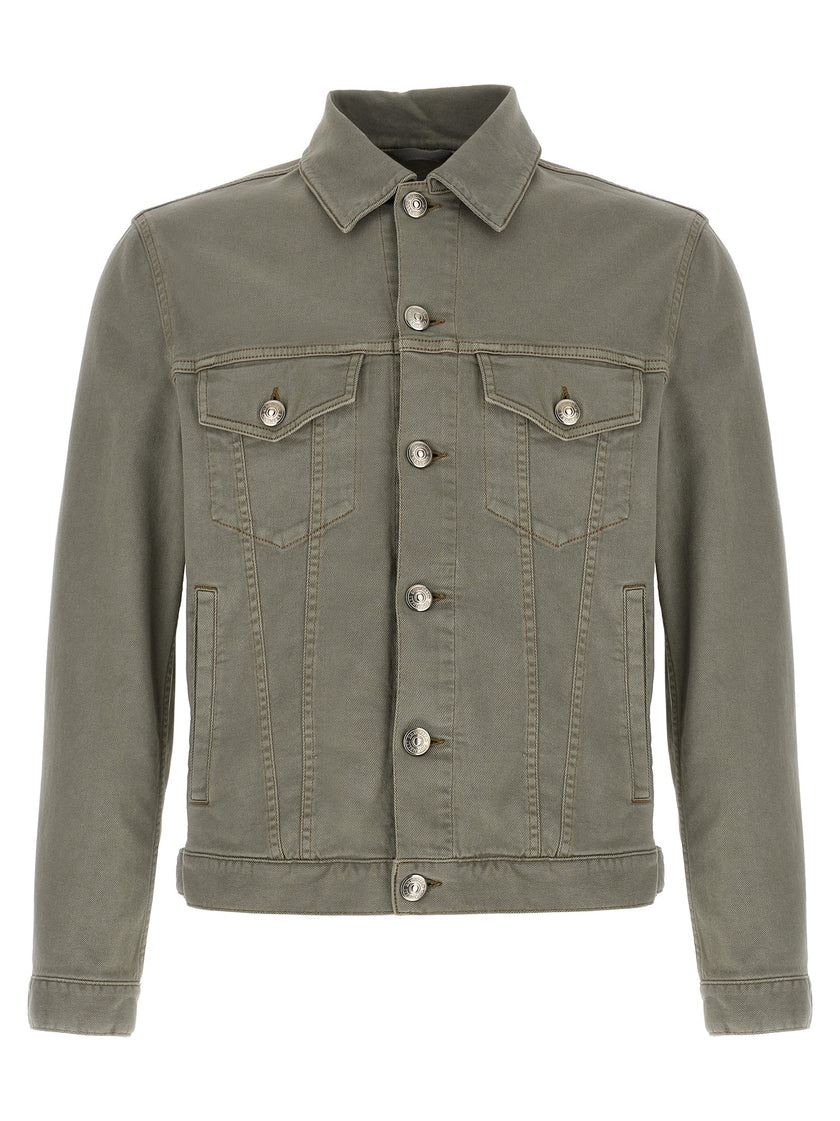 Brunello Cucinelli Graue Jeansjacke aus Baumwolle