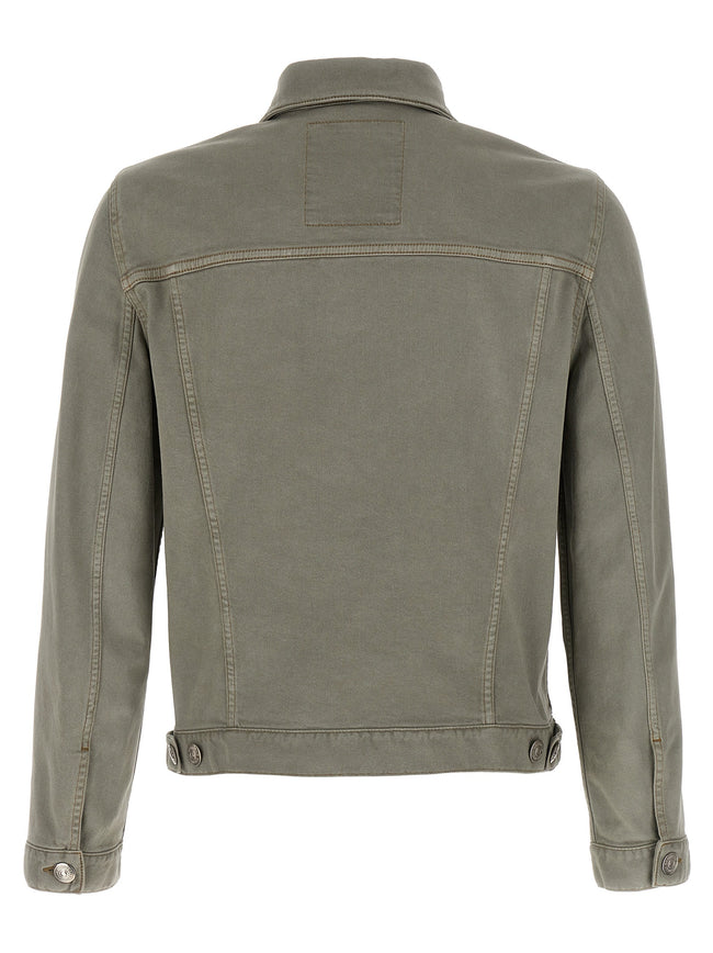 Brunello Cucinelli Graue Jeansjacke aus Baumwolle
