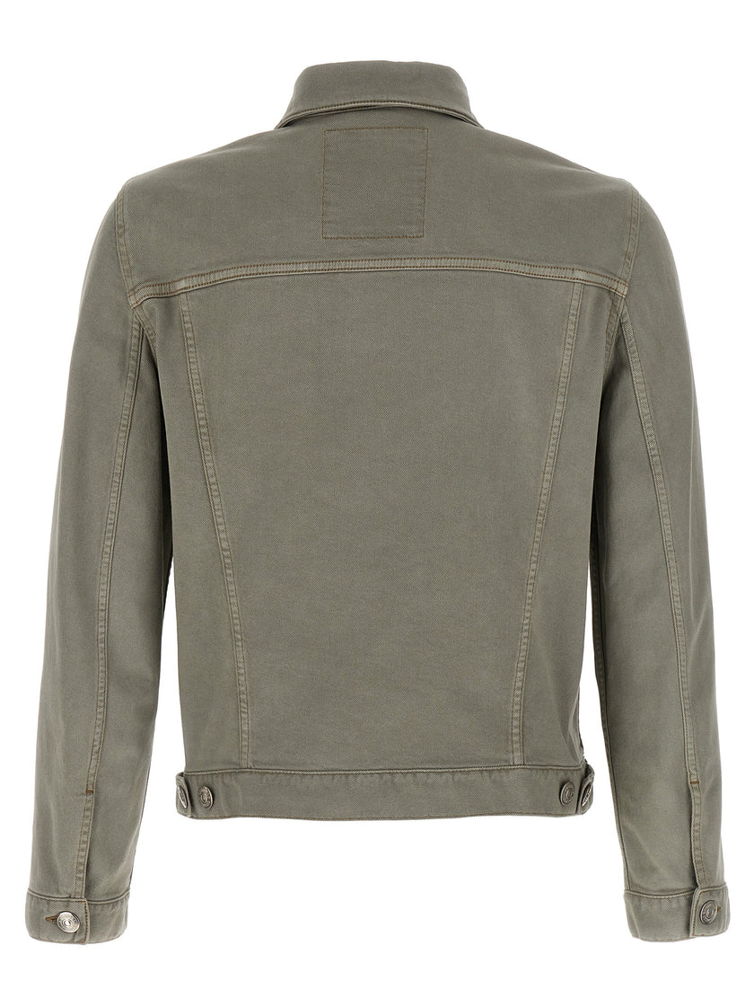 Brunello Cucinelli Graue Jeansjacke aus Baumwolle