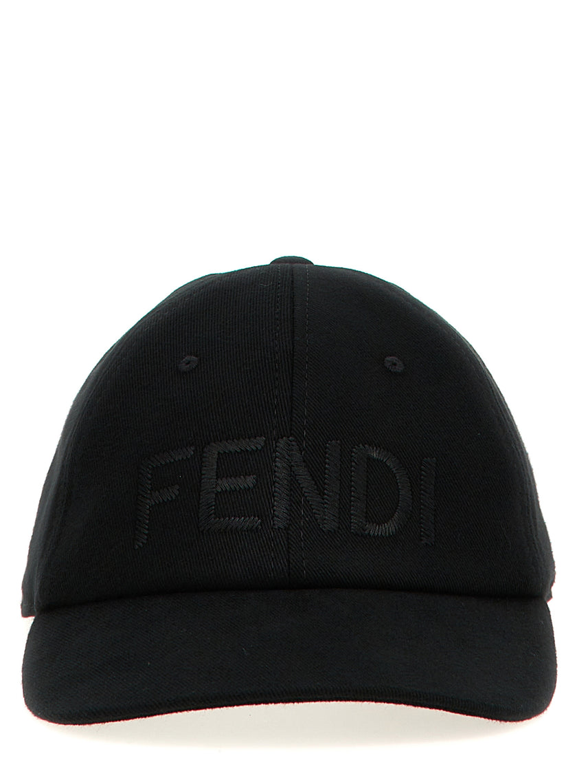 Fendi Schwarze Baumwollkappe (Baseball Cap)