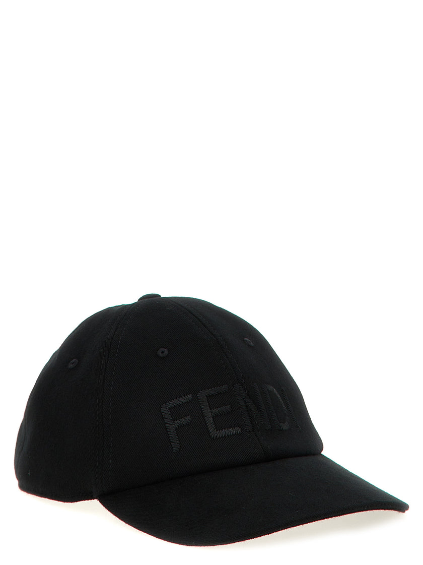 Fendi Schwarze Baumwollkappe (Baseball Cap)