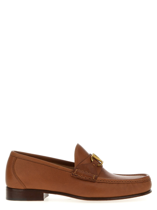 Valentino Garavani Braune Loafer aus Leder zum Hineinschlüpfen