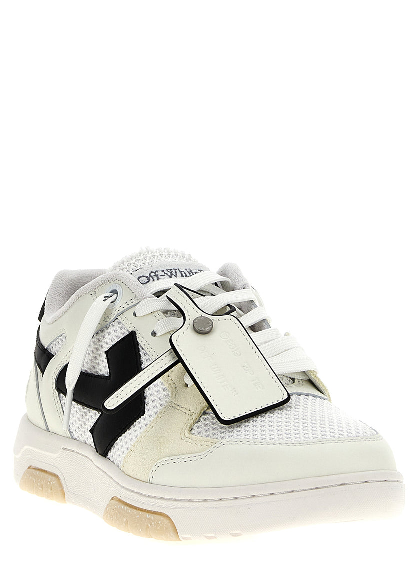 Off-White Zweifarbige Sneaker aus Rindsleder im Athletic-Stil