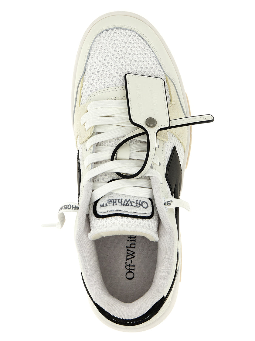 Off-White Zweifarbige Sneaker aus Rindsleder im Athletic-Stil