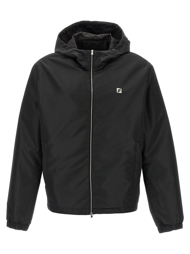 Fendi Schwarze Shell-Jacke aus Polyester