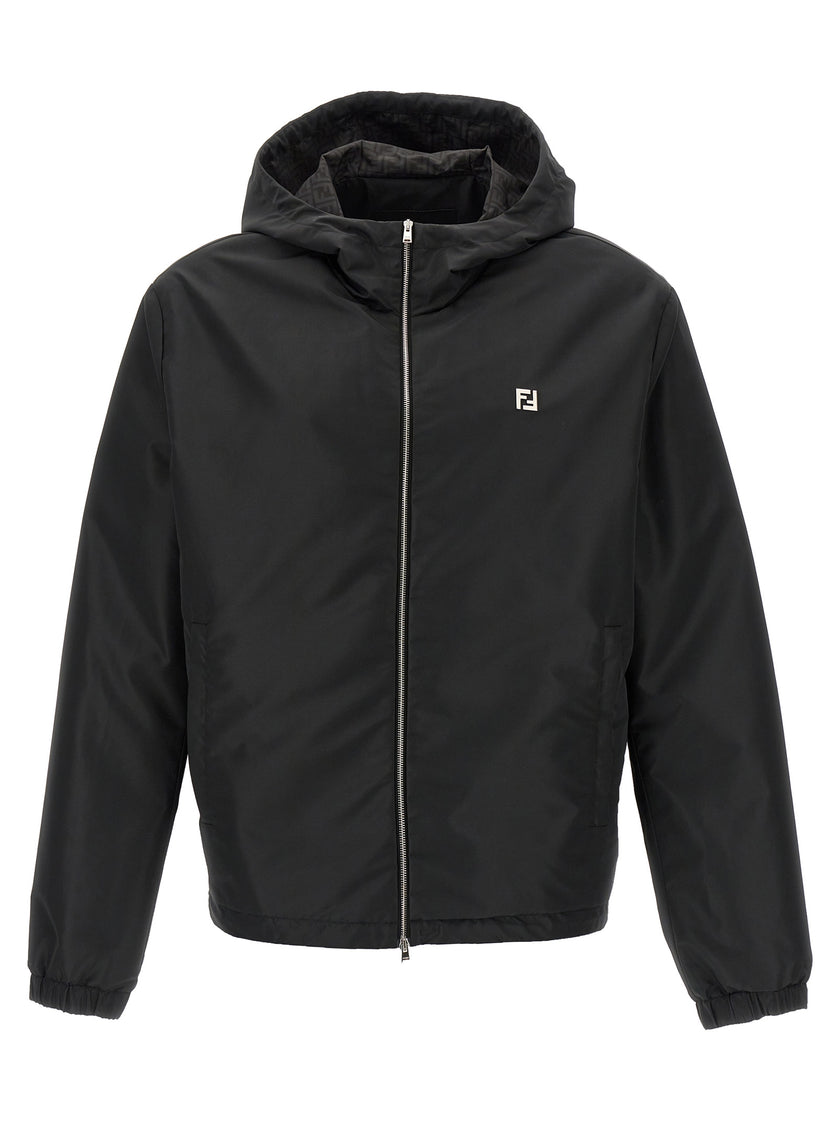 Fendi Schwarze Shell-Jacke aus Polyester