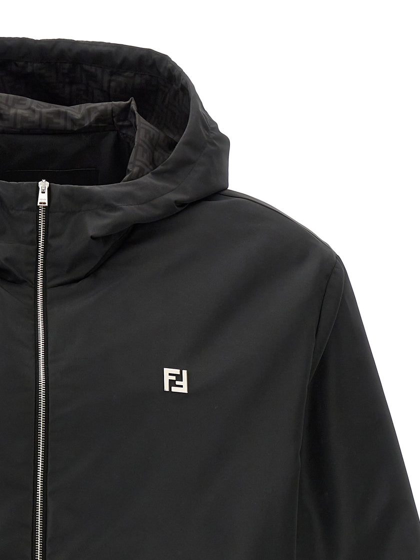 Fendi Schwarze Shell-Jacke aus Polyester