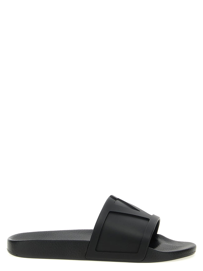 Valentino Garavani Schwarze Plastic Slides