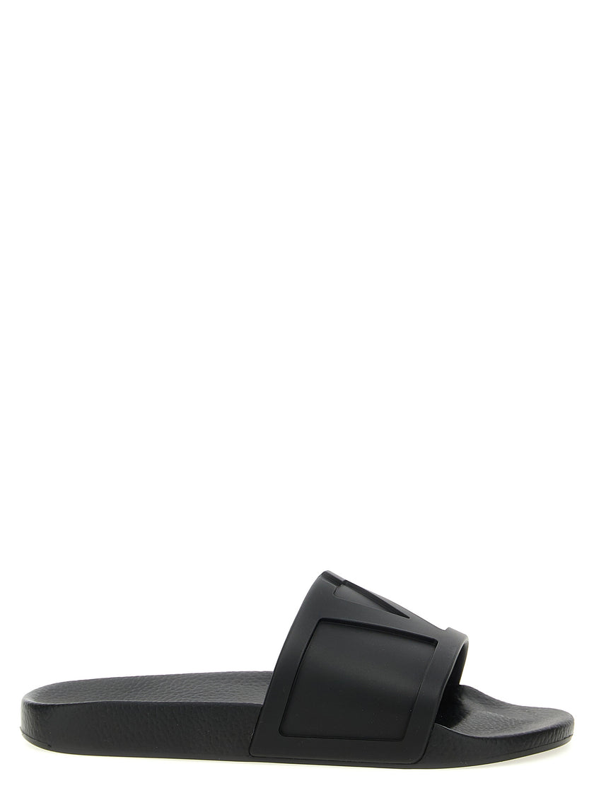 Valentino Garavani Schwarze Plastic Slides
