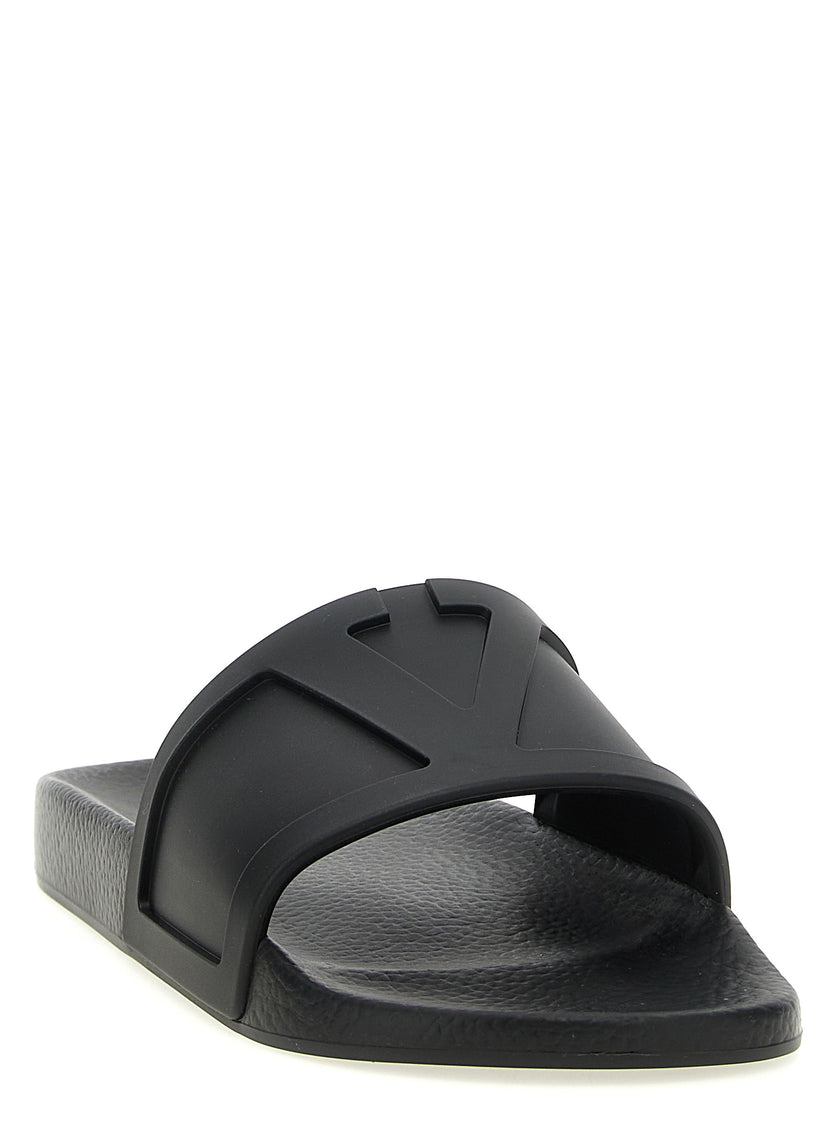 Valentino Garavani Schwarze Plastic Slides