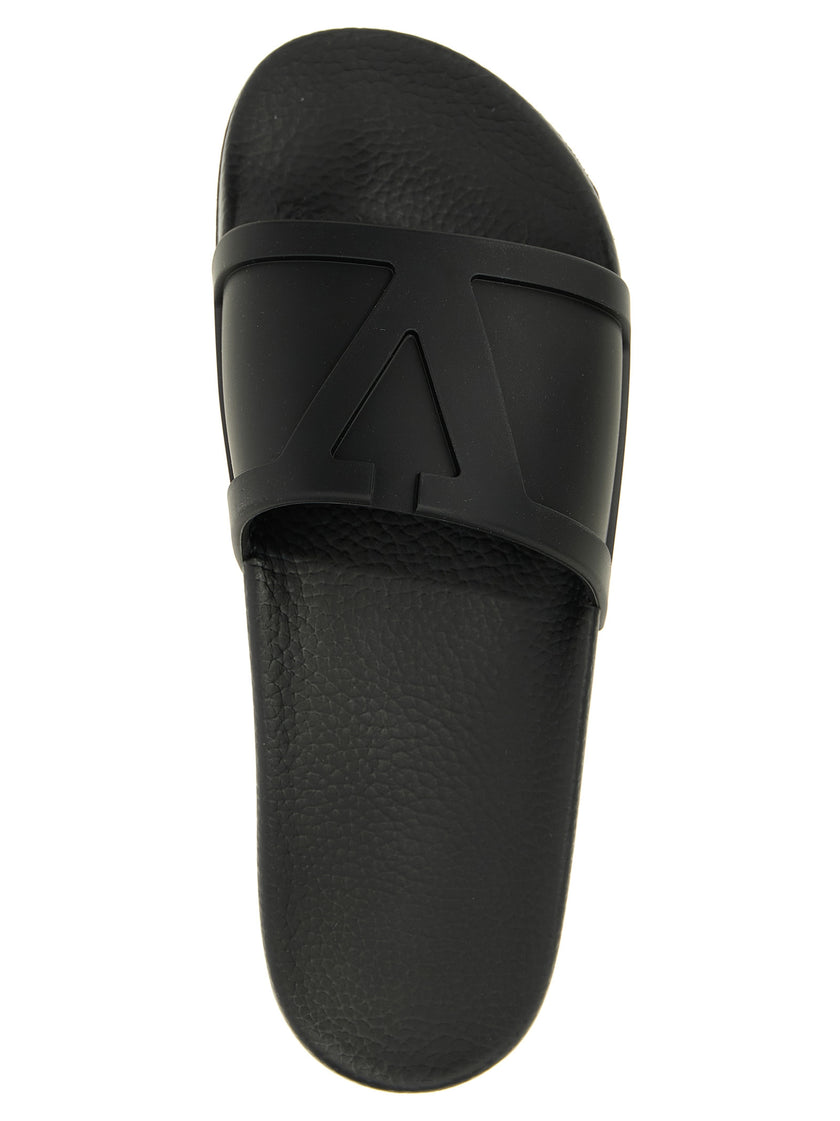 Valentino Garavani Schwarze Plastic Slides