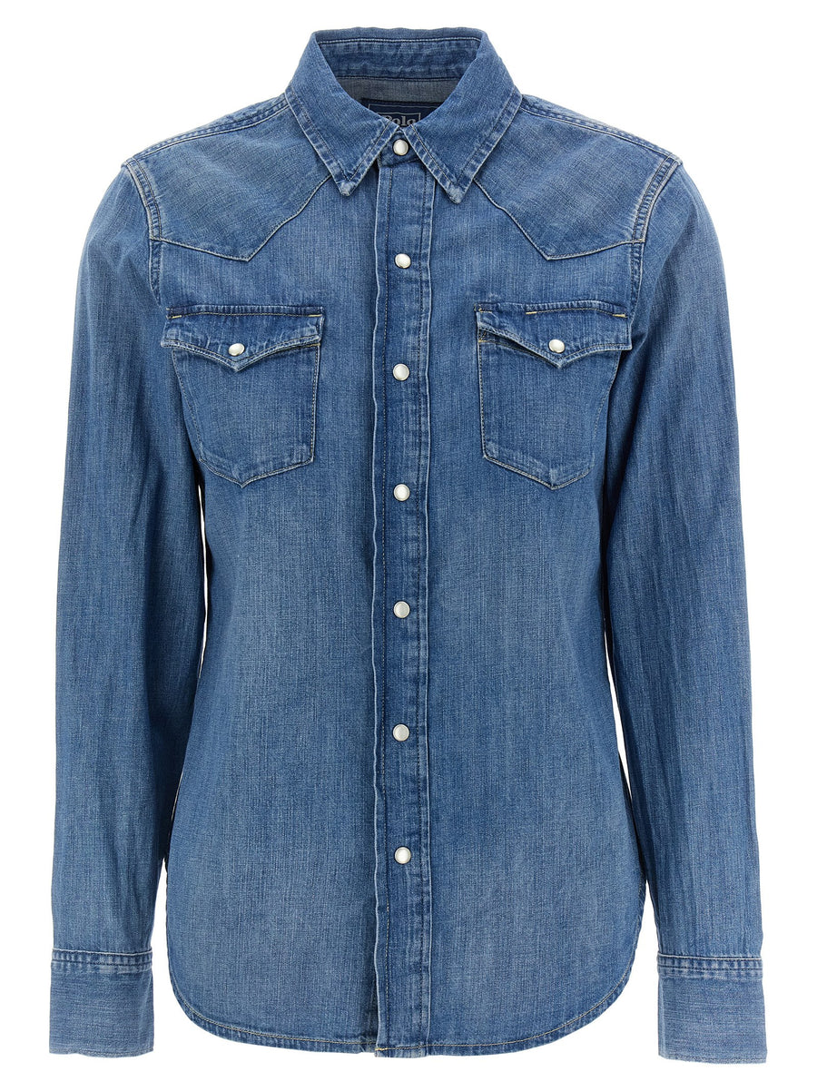 Polo Ralph Lauren Blaue Baumwollbluse