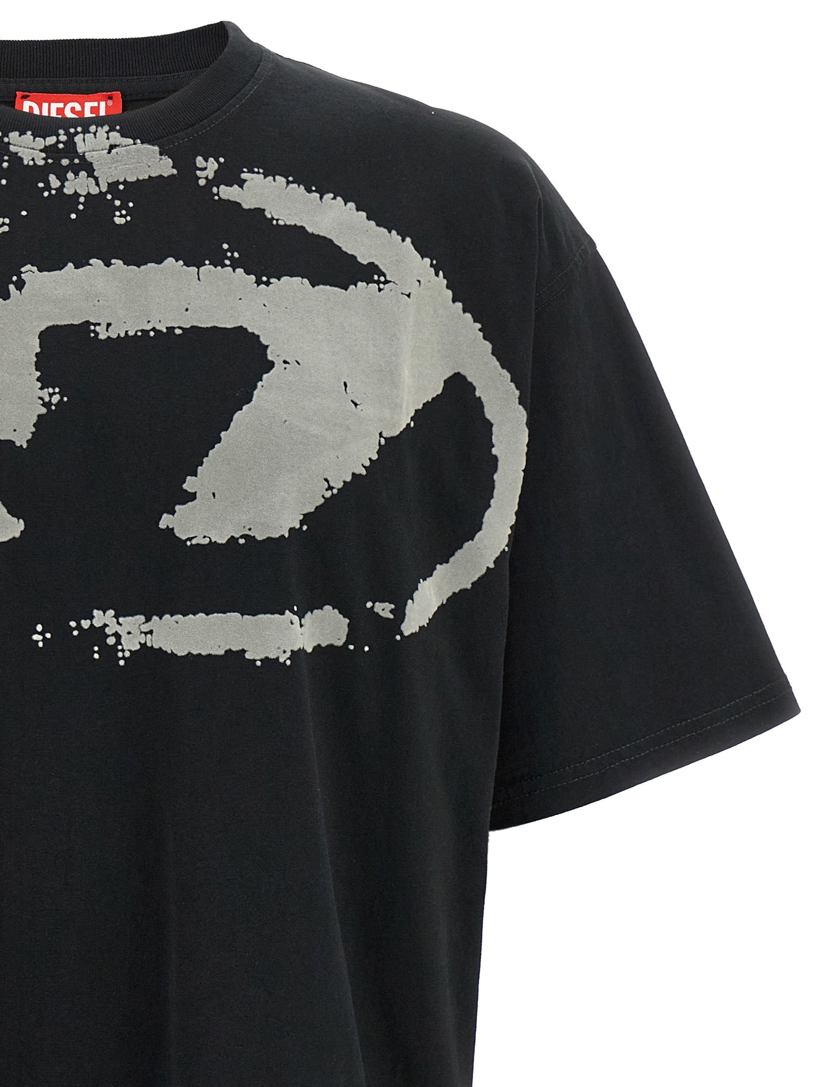 Diesel Schwarzes Baumwoll-T-Shirt