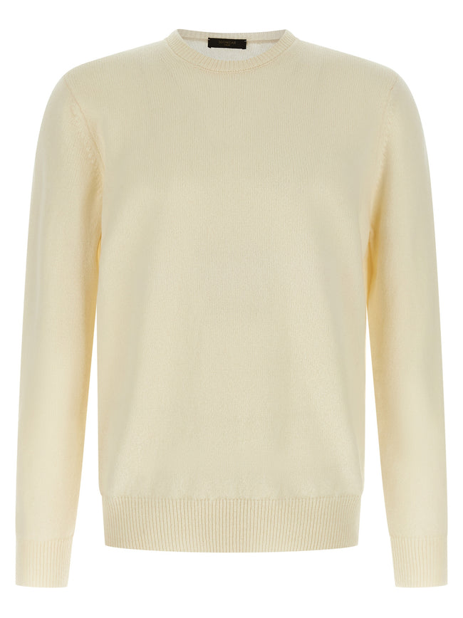 ZANONE Weiße Strickjacke aus reiner Schurwolle